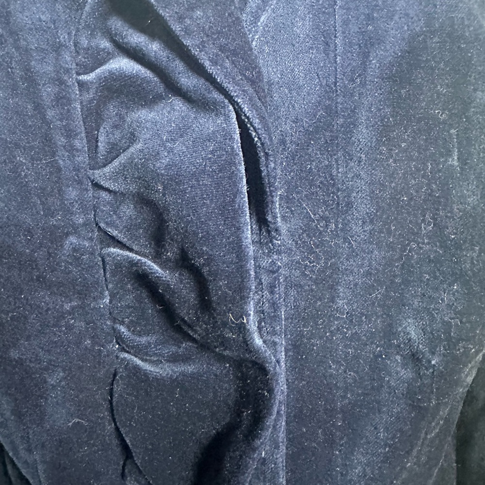 Lane Bryant Navy Blue Velvet Blazer Jacket Silver Button New 16 - Picture 8 of 9